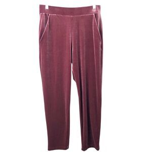Ann Taylor Loft NWT Women's Velvet Pull-On Slim Pants in Bordeaux Size Small